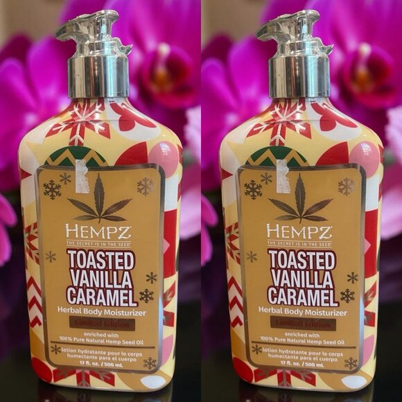 Hempz Toasted Vanilla Caramel Herbal Body Moisturizer 17 oz_ 2 units